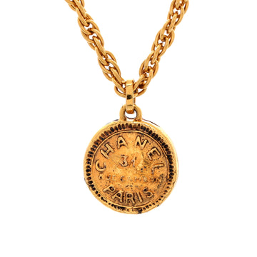 Chanel Vintage 31 Rue Cambon Medallion Pendant Necklace Metal