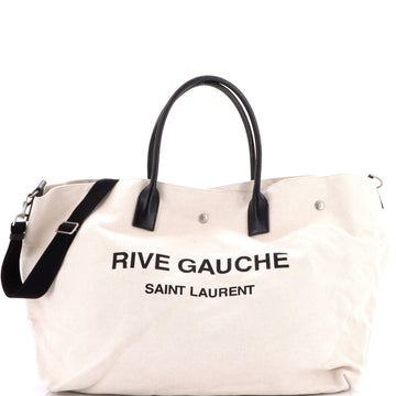 Saint Laurent Rive Gauche Shopper Tote Canvas Maxi