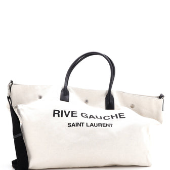 Saint Laurent Rive Gauche Shopper Tote Canvas Maxi