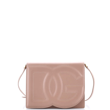 Dolce & Gabbana DG Logo Flap Shoulder Bag Leather Small