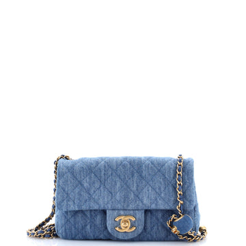 Chanel Pearl Crush Flap Bag Quilted Denim Mini
