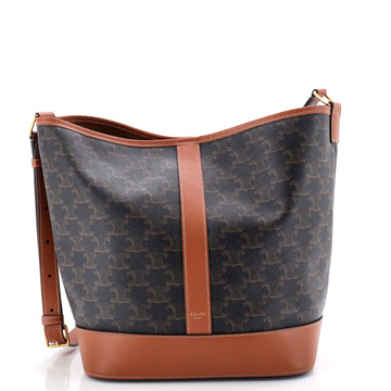 Celine Bucket Bag Triomphe Coated Canvas Medium
