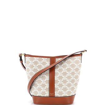 Celine Bucket Bag Triomphe Coated Canvas Small