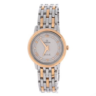 Omega De Ville Prestige Quartz Watch Stainless Steel and Rose Gold with Diamond Markers 27