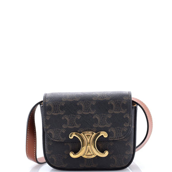 Celine Triomphe Shoulder Bag Triomphe Coated Canvas Mini