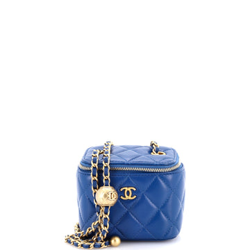 Chanel Pearl Crush Vanity Case with Chain Quilted Lambskin Mini