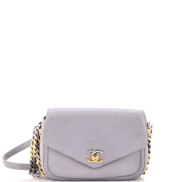 Chanel Two Tone Envelope Flap Bag Quilted Calfskin Medium