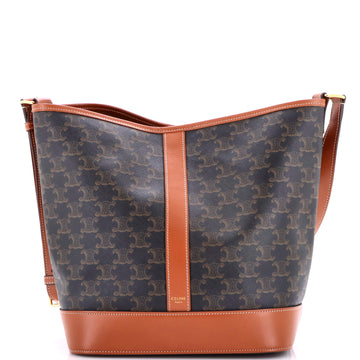 Celine Bucket Bag Triomphe Coated Canvas Medium