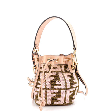 Fendi Mon Tresor Bucket Bag Zucca Raffia Mini