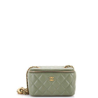 Chanel Pearl Crush Vanity Case with Chain Quilted Lambskin Small