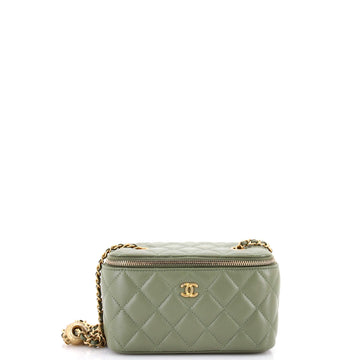Chanel Pearl Crush Vanity Case with Chain Quilted Lambskin Small