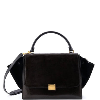 Celine Trapeze Bag Patent with Leather Small