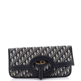 Christian Dior Fold Over Clutch Oblique Canvas