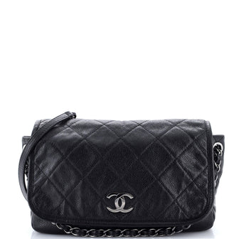 Chanel Natural Beauty Accordion Flap Bag Quilted Caviar Medium