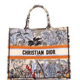 Christian Dior Book Tote Embroidered Canvas Medium