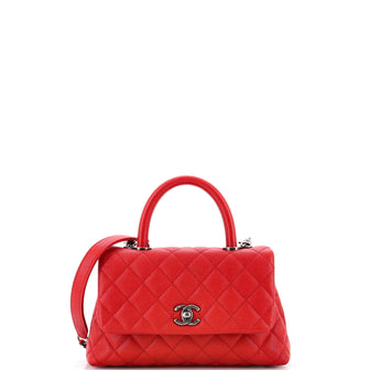 Chanel Coco Top Handle Bag Quilted Caviar Mini