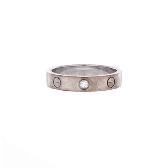 Cartier Love Wedding Band 1 Diamond Ring 18K White Gold with Diamond