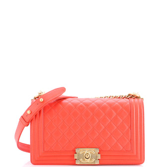 Chanel Boy Flap Bag Quilted Calfskin Old Medium