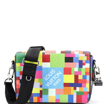 Louis Vuitton Studio Messenger Bag Limited Edition Multicolor Damier Graphite 3D