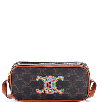 Celine Cuir Triomphe Camera Shoulder Bag Triomphe Coated Canvas with Leather Small