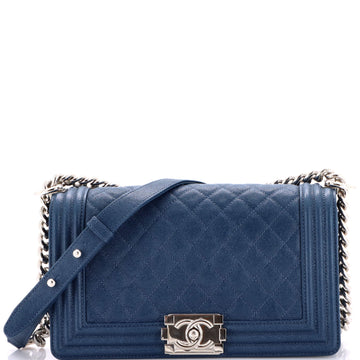 Chanel Boy Flap Bag Quilted Caviar Old Medium