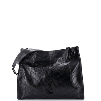 Saint Laurent Niki Shopping Tote Matelasse Chevron Leather Medium