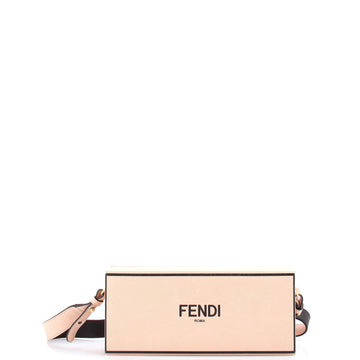 Fendi Logo Horizontal Box Crossbody Bag Leather