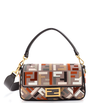 Fendi Baguette NM Bag Zucca Embroidered Canvas Medium