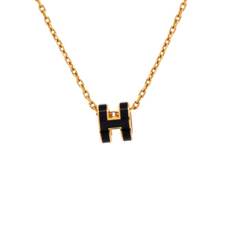 Hermes Pop H Pendant Chain Necklace Metal and Enamel Mini