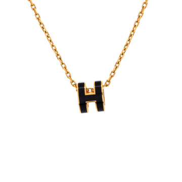Hermes Pop H Pendant Chain Necklace Metal and Enamel Mini