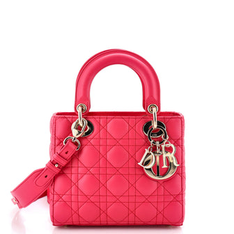 Christian Dior Lady Dior Chain Bag Cannage Quilt Patent Mini