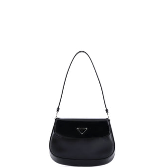 Prada Cleo Flap Shoulder Bag Spazzolato Leather Small