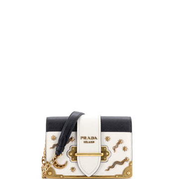 Prada Cahier Crossbody Bag Embellished Leather Small