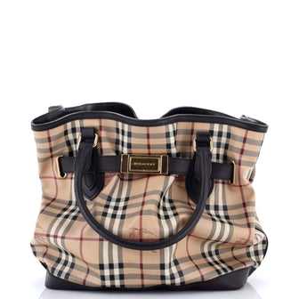 Burberry Golderton Tote Haymarket Coated Canvas Medium