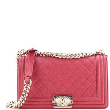 Chanel Boy Flap Bag Quilted Caviar Old Medium