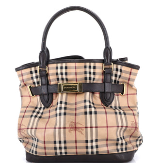 Burberry Golderton Tote Haymarket Coated Canvas Medium