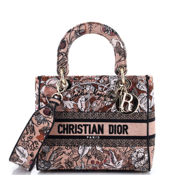Christian Dior Lady D-Lite Bag Embroidered Canvas Medium