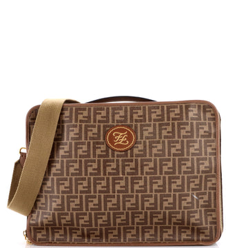 Fendi Zip Around Travel Bag Zucca Coated Canvas Large