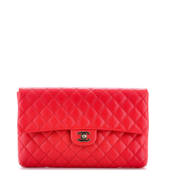 Chanel Classic Flap Clutch Quilted Caviar