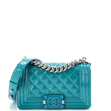 Chanel Boy Flap Bag Quilted Plexiglass Patent Small