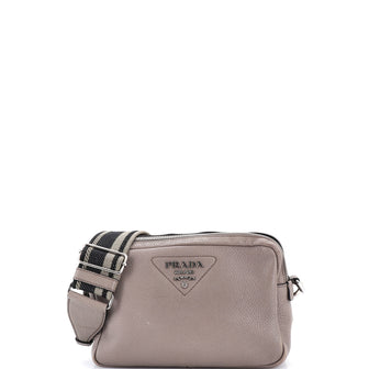 Prada Dual Strap Double Zip Camera Bag Vitello Daino