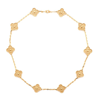 Van Cleef & Arpels Vintage Alhambra 10 Motifs Necklace 18K Yellow Gold
