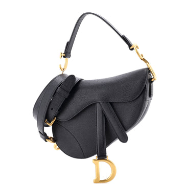 Christian Dior Saddle Handbag with Strap Leather Mini