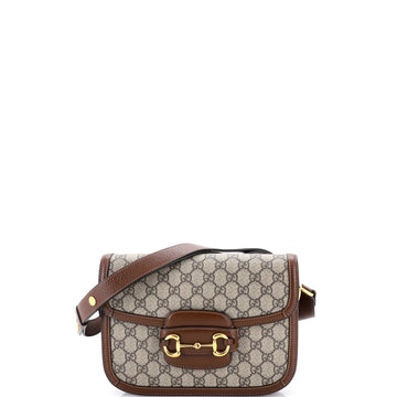 Gucci Horsebit 1955 Shoulder Bag GG Coated Canvas with Leather Small
