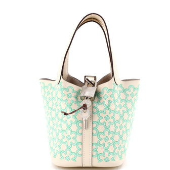 Hermes Picotin Lock Bag Lucky Daisy Printed Swift Micro