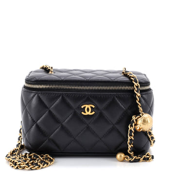 Chanel Pearl Crush Vanity Case with Chain Quilted Lambskin Small