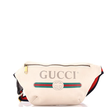 Gucci Logo Belt Bag Printed Leather Medium