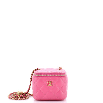 Chanel Pearl Crush Vanity Case with Chain Quilted Lambskin Mini