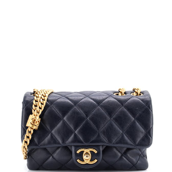 Chanel All Slide Long Flap Bag Quilted Lambskin Small