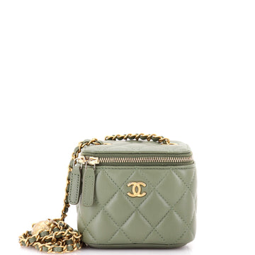 Chanel Pearl Crush Vanity Case with Chain Quilted Lambskin Mini